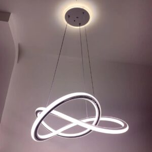 Lustra LED Tip Pendul RFAN, Model 1502, 3 Tipuri De Lumina, Inaltime Reglabila