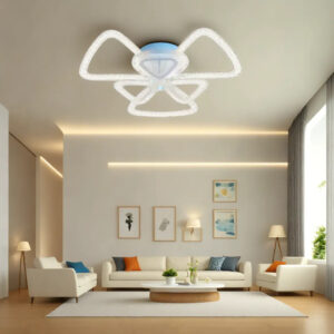 Lustra LED, Cu Telecomanda, 3 Tipuri De Lumina Plus Lumina RGB, Intensitate Reglabila, 71W, Alb