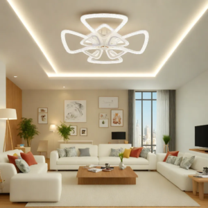 Lustra LED, Cu Telecomanda, 3 Tipuri De Lumina Plus Lumina RGB, Intensitate Reglabila, 95W, Alb