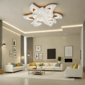 Lustra LED, Cu Telecomanda, 3 Tipuri De Lumina Plus Lumina RGB, Intensitate Reglabila, 135W, Alb