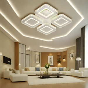 Lustra LED, Cu Telecomanda, 3 Tipuri De Lumina Plus Lumina RGB, Intensitate Reglabila, 68W, Alb