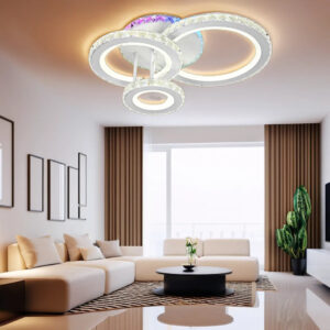 Lustra LED, Cu Telecomanda, 3 Tipuri De Lumina Plus Lumina RGB, Intensitate Reglabila, 67W, Alb
