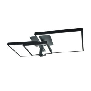 Lustra LED, Cu Telecomanda, 3 Tipuri De Lumina, Intensitate Reglabila, 95W, Negru