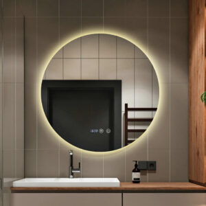 Oglinda LED si Touch, cu Functie Dezaburire si Ceas, 3 Tipuri De Lumina, 90 cm, J170-90 Smack