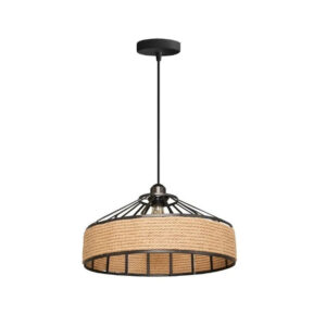 Pendul Rustic RFAN, Model 606-1, 1 x E27, Inaltime Reglabila, Negru