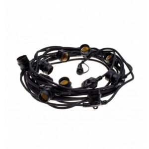 Ghirlanda Luminoasa RFAN, Gradina, Terasa, 10m, 20 Fasung E27, Fara becuri, Negru